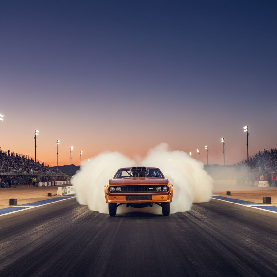 Car launching hard off the line at an Arizona drag strip