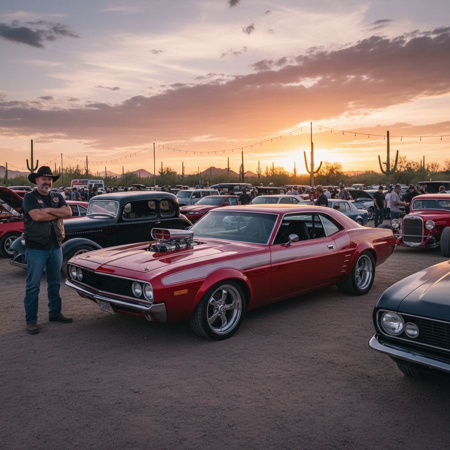 Collage of reader-submitted cars from Arizona including a truck, muscle car, and import