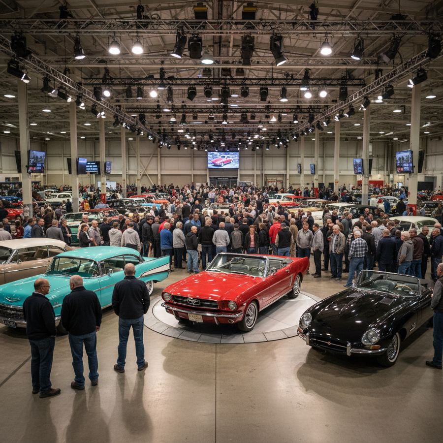 Collector cars on display during Scottsdale car week